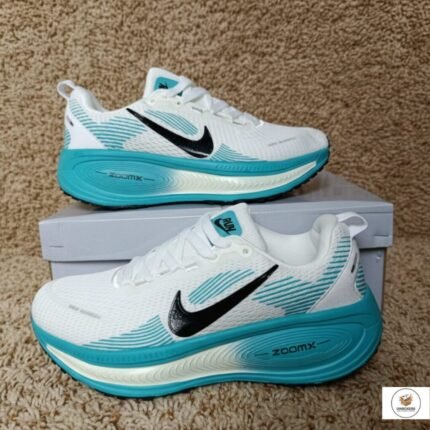 Nike ZoomX Vomero 18 Running Shoes – White & Aqua
