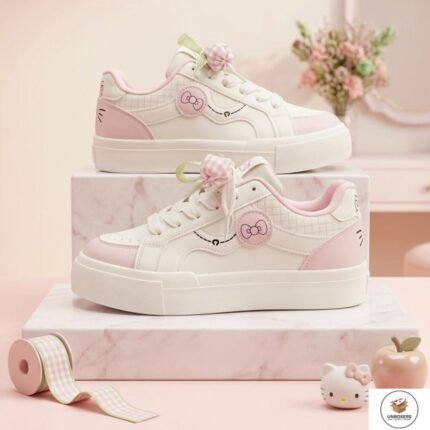 Premium Ladies Sneakers – Pink Flower