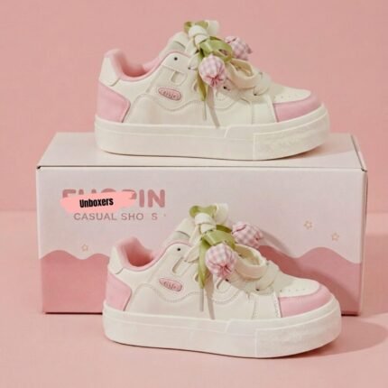 Pink Kitty Bow Ladies Sneakers product image 1 - Unbooxers