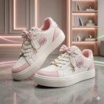 Pink Kitty Bow Ladies Sneakers product image 3 - Unbooxers