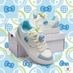 Blue Flower Ladies Sneakers product image 2 - Unbooxers