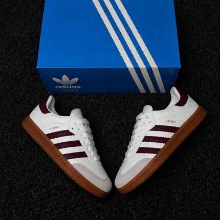 Samba White Maroon Sneakers product image 1 - Unbooxers