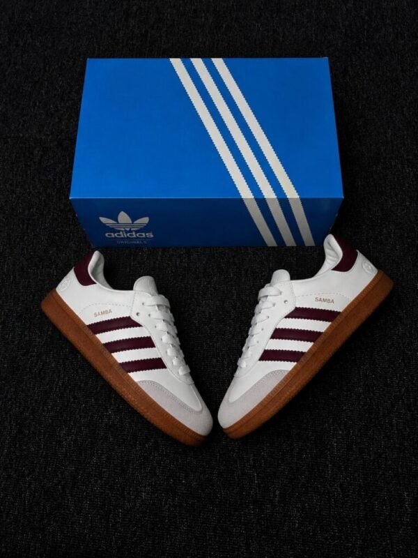 Samba White Maroon Sneakers product image 1 - Unbooxers